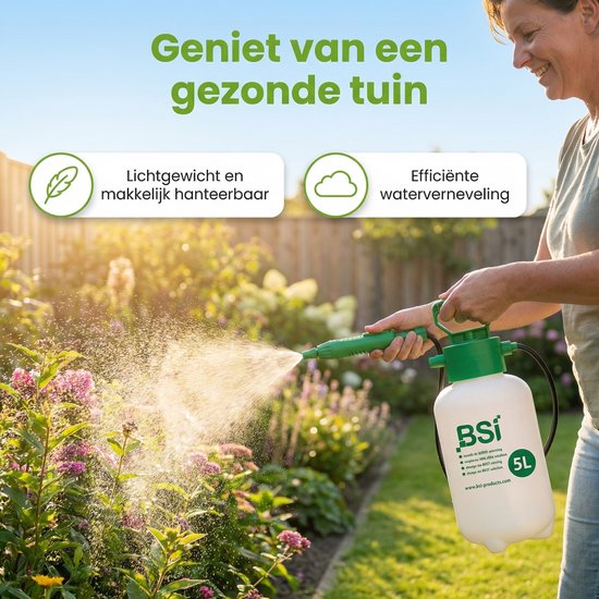1 x BSI - Drukspuit - Wit/Groen - 5 L - Drukspuit 5 L - Tuinonderhoud - Reiniging - Tuinmeubelen - Terras van Merkloos	 — afbeelding 2
