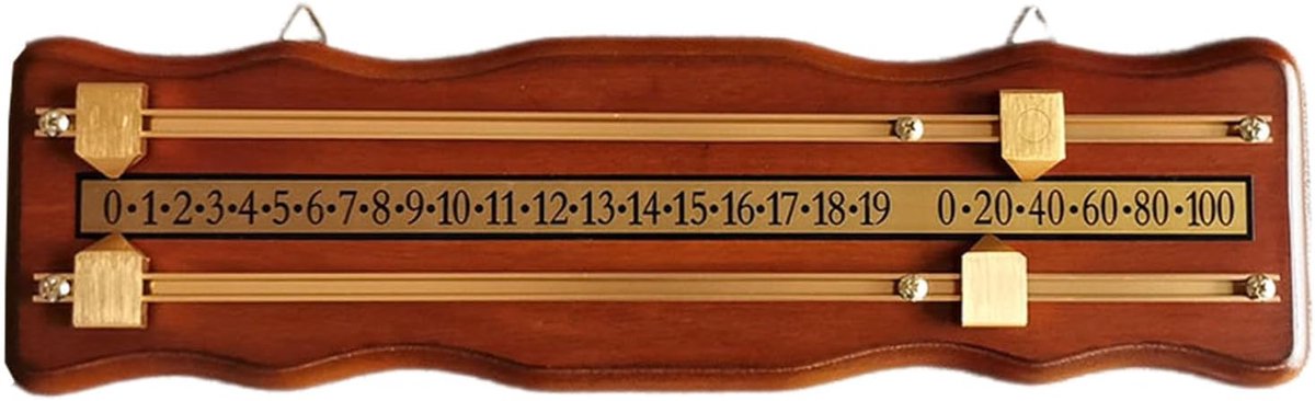 Biljart Scorebord - Sjoelbak Bewaarder - Wedstrijd Bijhouden - Gemakkelijk Af te Lezen - 45x12x1cm - Bruin