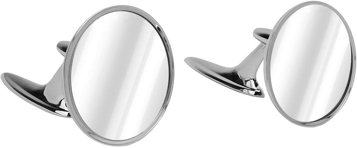 Buitenspiegels Set - Verchroomde Spiegels - Voertuig Styling - Handmatig Inklapbaar - Rond 4 5/8in Diameter - Chroom