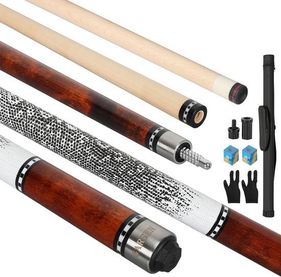 Pool Keu - Biljart Keu - Spel Spelen - Esdoornhout Constructie - 58 Inch - Wit — afbeelding 5