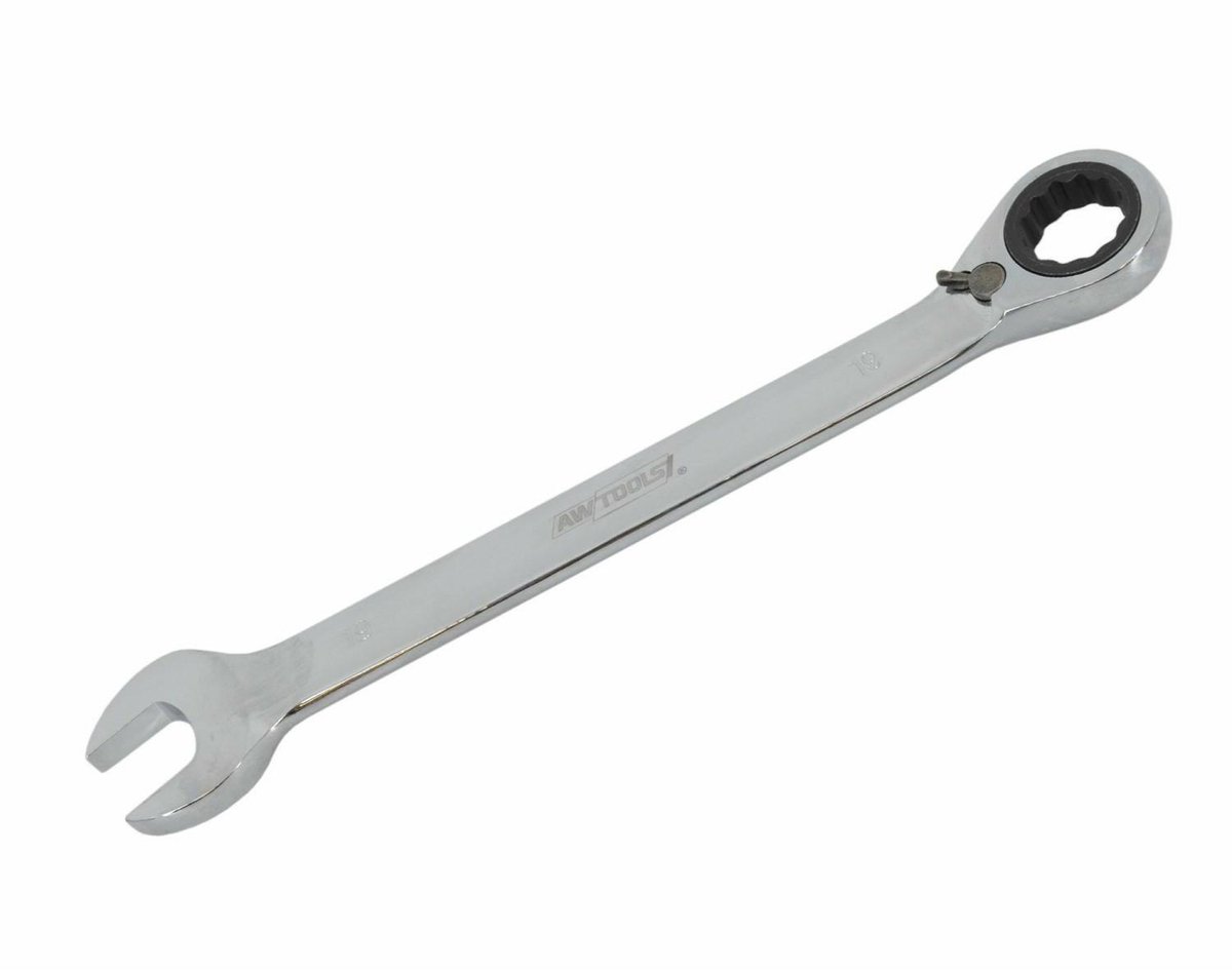 Awtools - Dubbelzijdige Ratelsleutel - 13mm - Chrom Vanadium Staal - Met Schakelaar