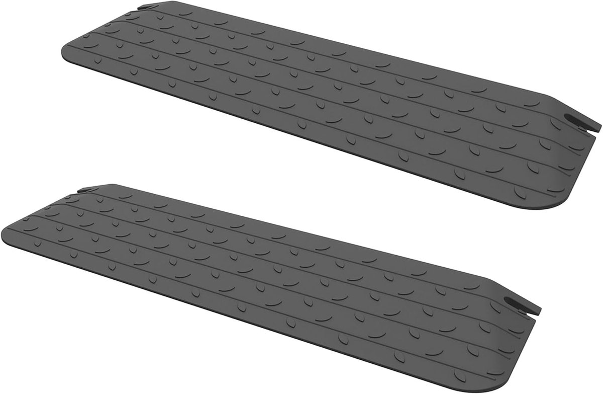 Rubberen Oprijhulp - Drempelhulp Rubber - Overbruggen Drempels - Hoge Draagkracht 211kg - 110x21x3.8cm - Zwart