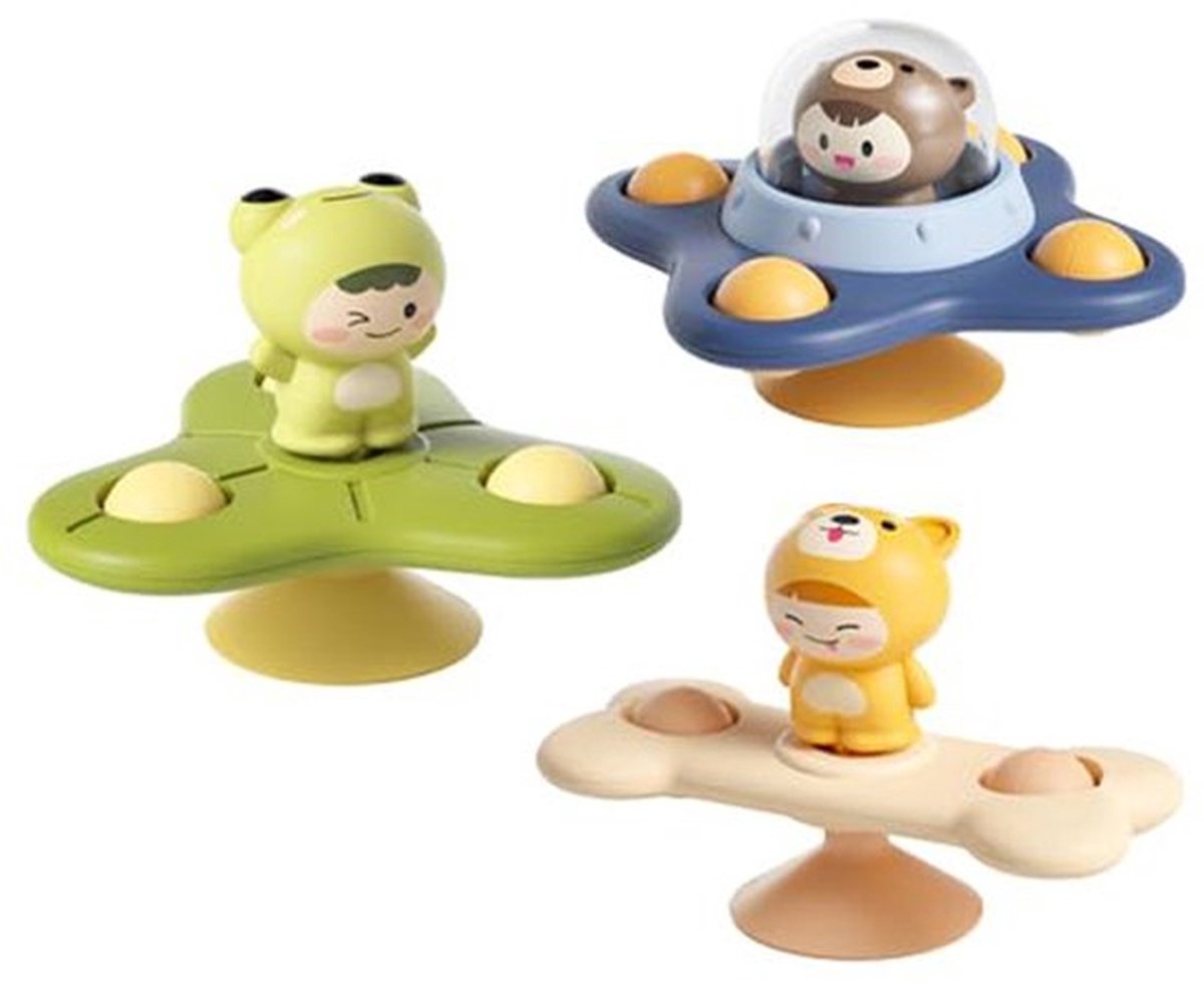 3 stuks zuignap spinner speelgoed, baby bad speelgoed, sensorisch speelgoed voor 1-3 jaar oude jongens en meisjes, baby essentials voor op reis, friemel speelgoed voor peuters van 1-3 jaar, verjaardagscadeaus voor 1-3 jaar oude jongens en meisjes