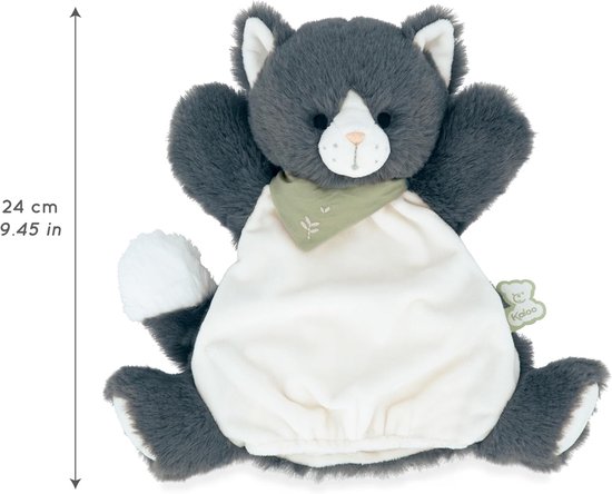 Baby Handpop Kat - Pluche Dier Knuffel - Spelen en Troosten - Super Zacht Materiaal - 24 cm Hoog — afbeelding 4