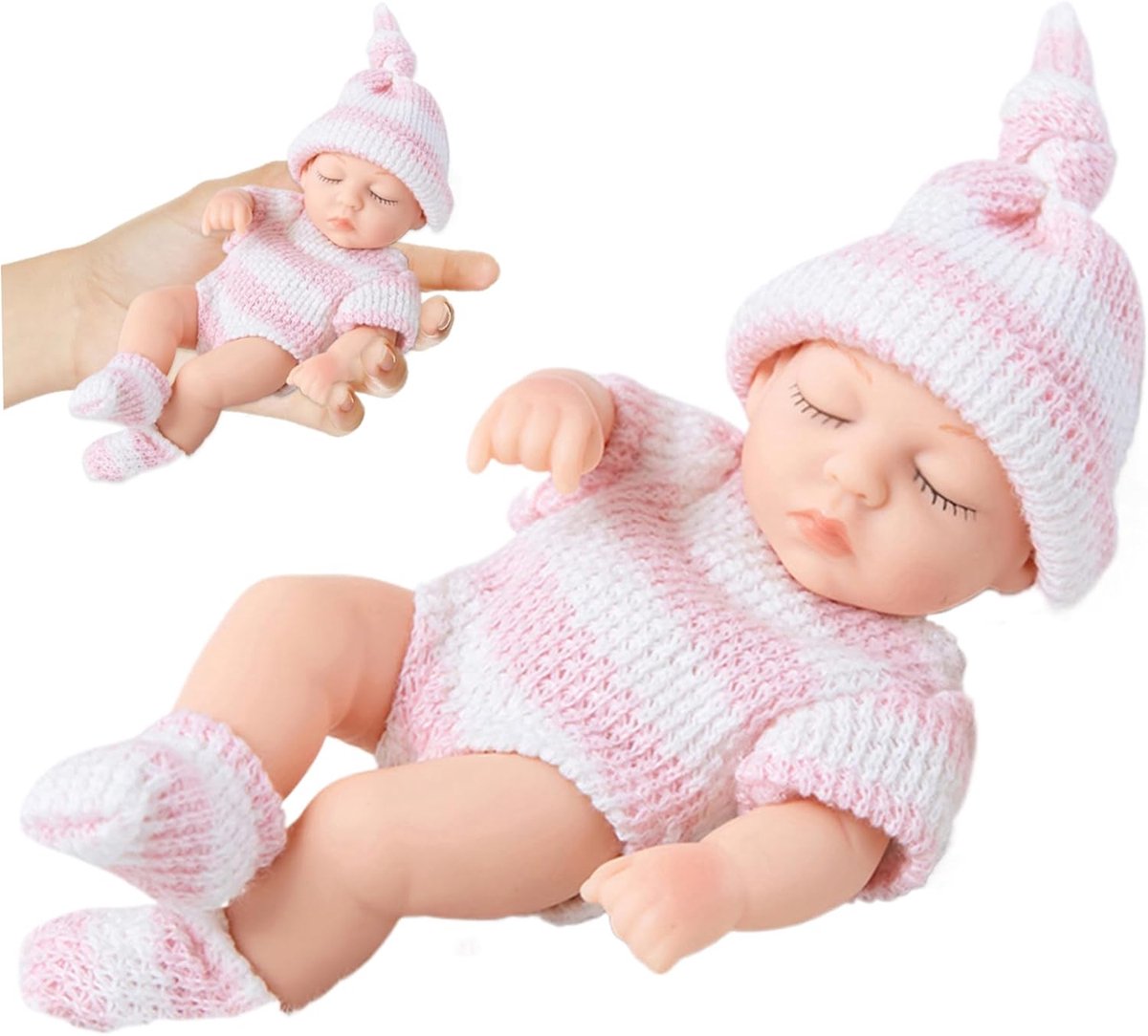 Mini Babypop - Siliconen Pop - Cadeau voor Kinderen - Realistisch Ontwerp - 18 cm - Stijl 1