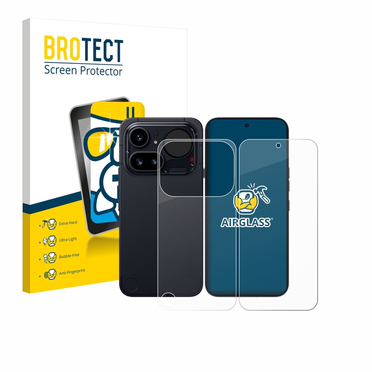 Screenprotector voor Nothing Phone (4a) Pro (Voor+Achter) Beschermglas transparant
