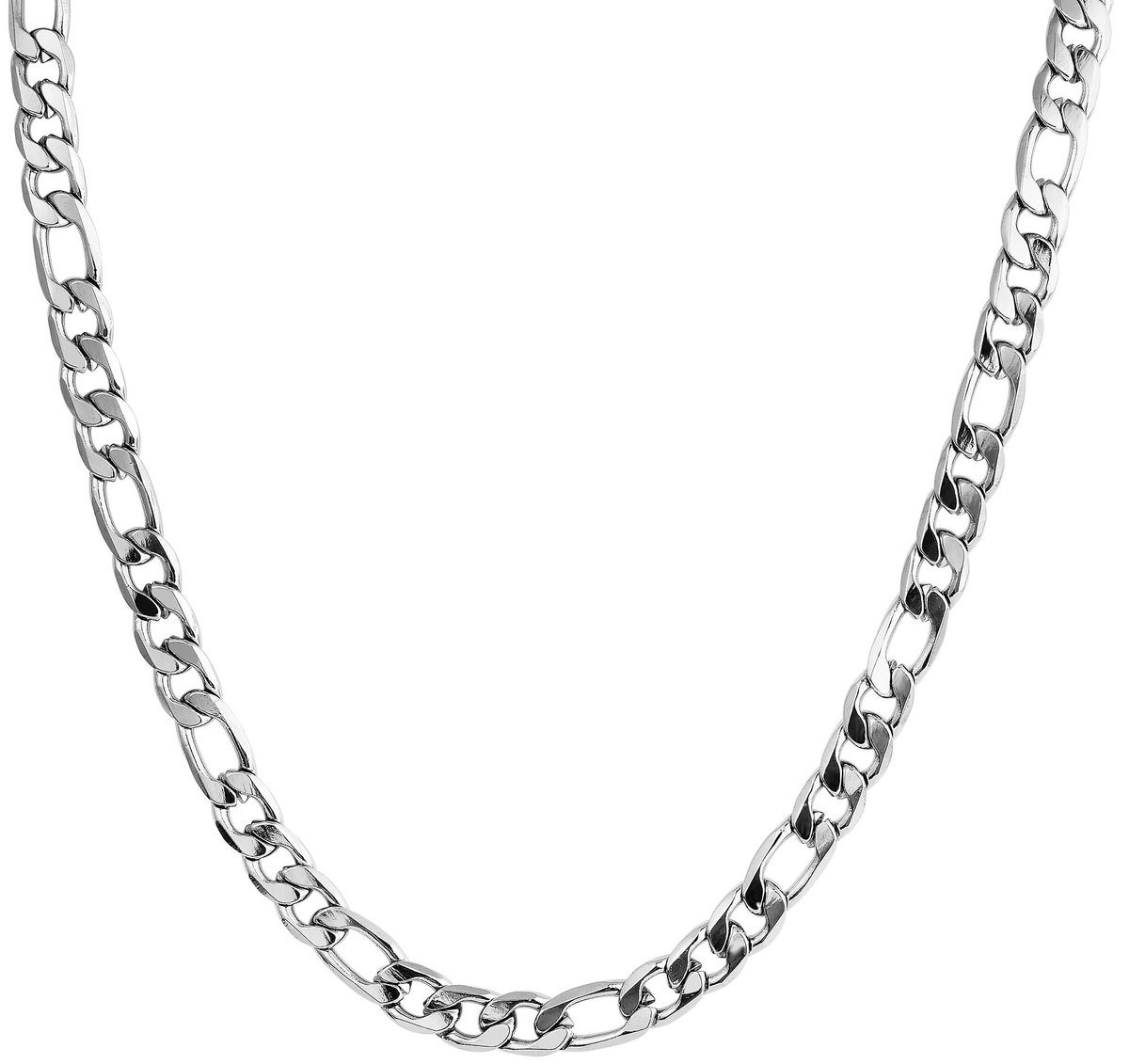 AKZENT Accent Unisex Ketting Noella Figaro ketting van roestvrij staal, zilverkleurig, lengte: 55 - 75 cm