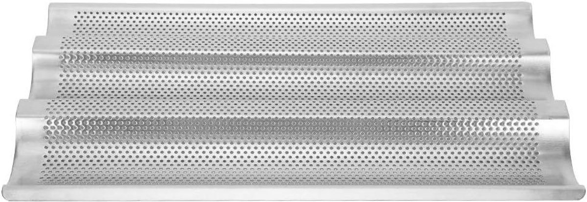 Baguette Mal - Broodvorm - Frans Brood Bakken - Roestvrij Staal - 38.5 x 25 cm - Zilver