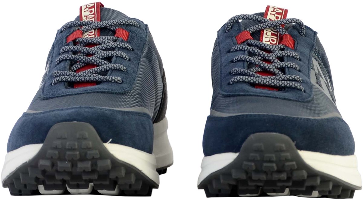 Leren sneakers in de kleur Slate Blauw