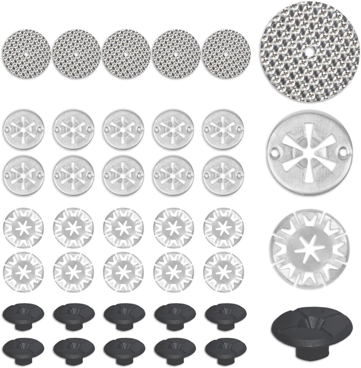 Reparatieset Hitteschilden - Hittebeschermplaten Klemschijven - Auto Onderhoud - Dacromet Oppervlaktebehandeling - 35 Delig 50mm 30mm - Zilverkleurig