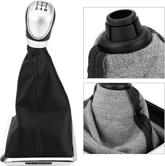 Schakelpookknop Set - Pookknop Gaiter Boot Kit - Auto Interieur Upgrade - Specifiek Ontworpen Pasvorm - 5 Versnellingen - Zwart — afbeelding 3