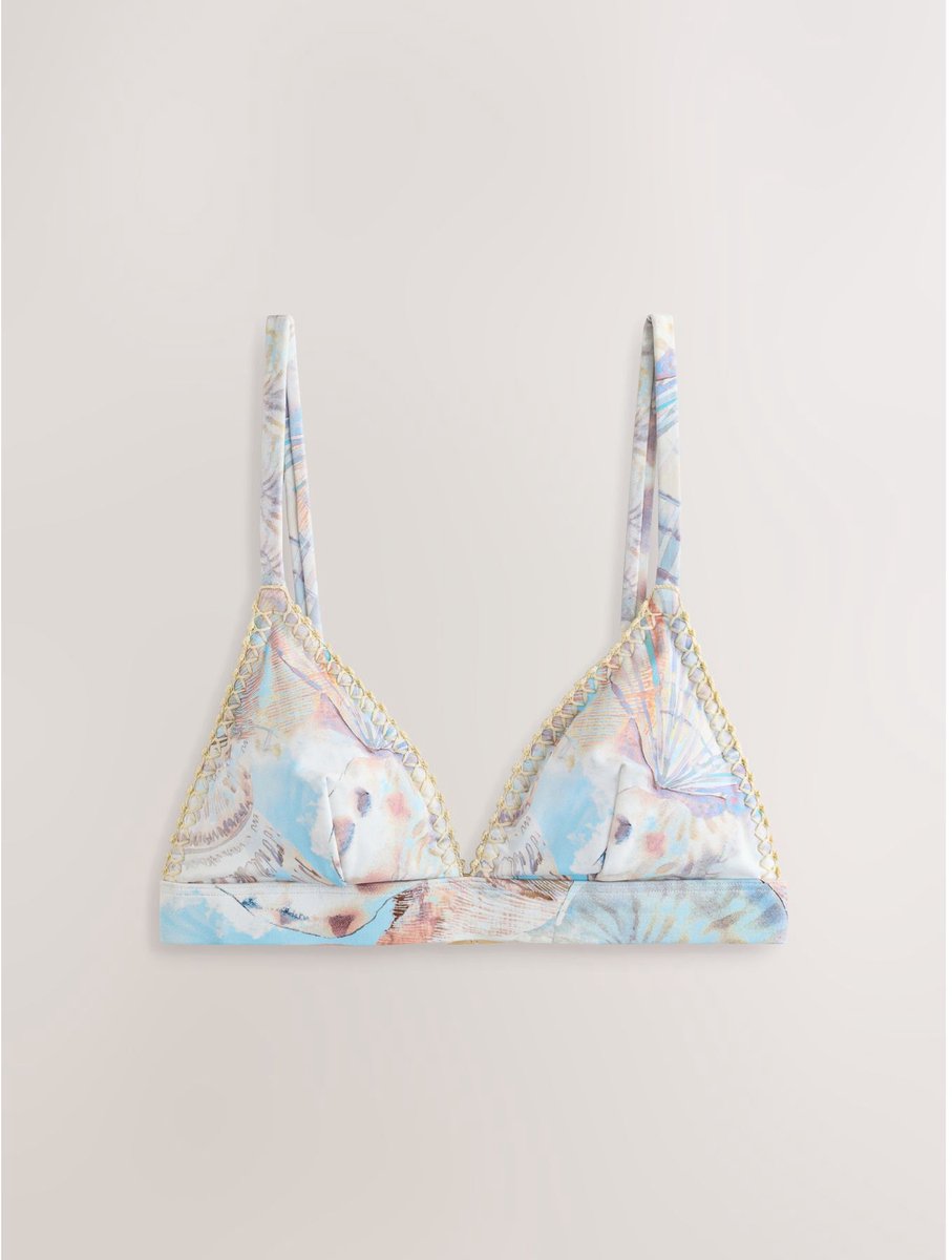 Next - Dames - Zweepgestikte triangelbikinitop - Blauw