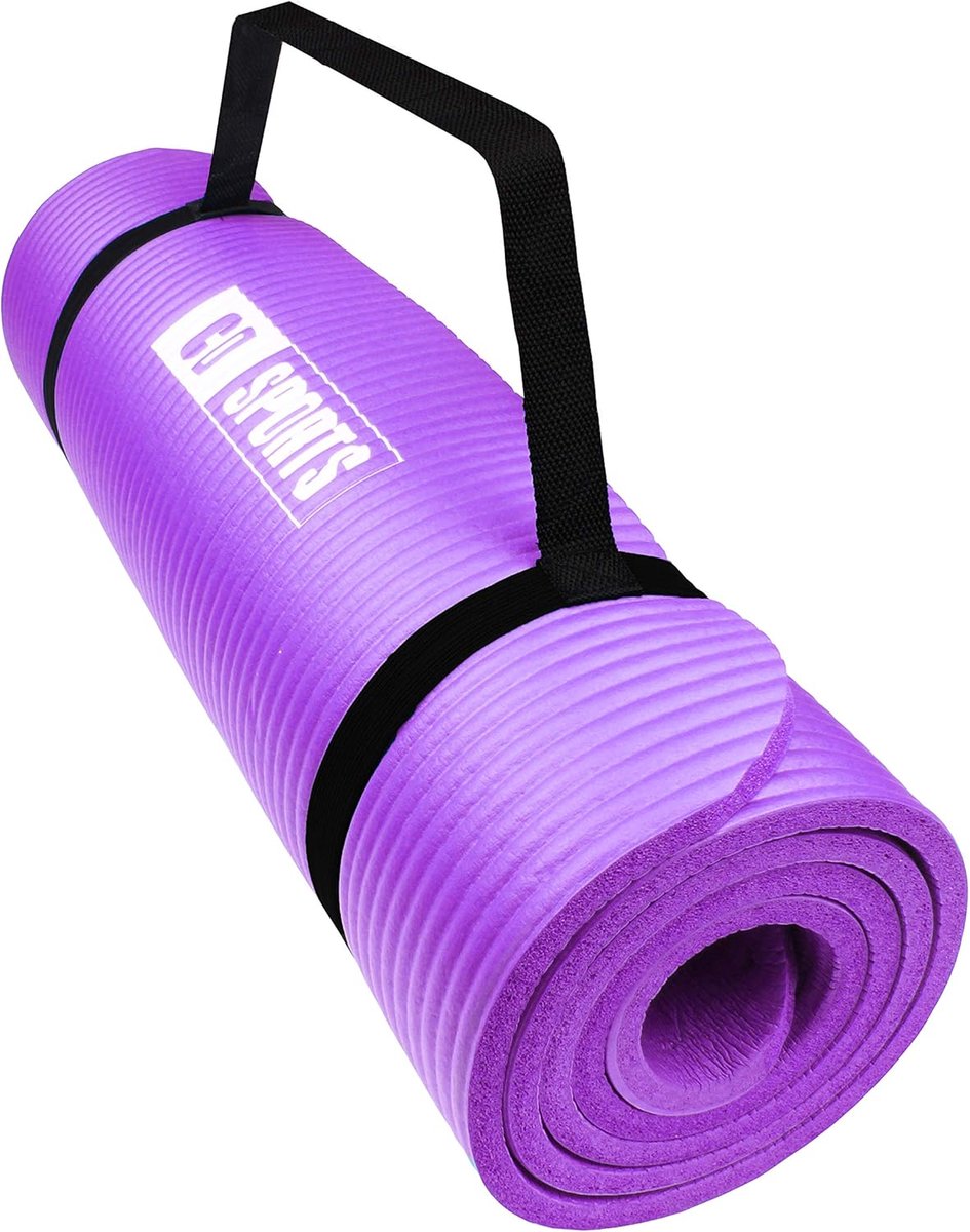 Yoga Mat NBR Antislip Mat Ideaal voor Pilates Oefeningen Fitness Gymnastiek - CalmaDragon 85611 - Extra Dik en Lang - 180x60x1cm yoga handdoek antislip