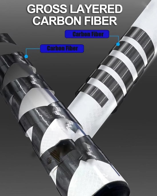 Carbon Biljartkeu - Poolkeu Keu - Biljart Spelen - 1/2 Split Ontwerp - 145 cm Lengte - Wit — afbeelding 4