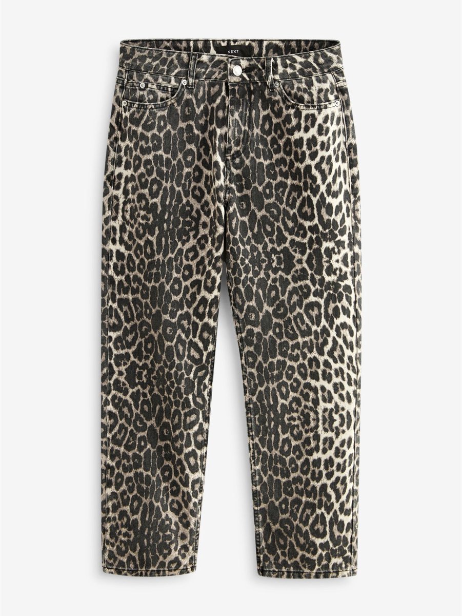 Next - Dames - Straight Leg Jeans - Dierenprint