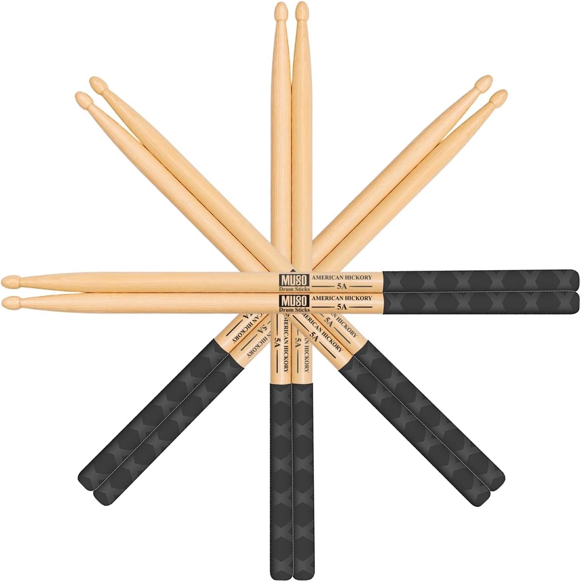 Drumstokken Set - Percussie Stokken - Muziek Maken - Duurzaam Hickory Hout - Standaard Maten
