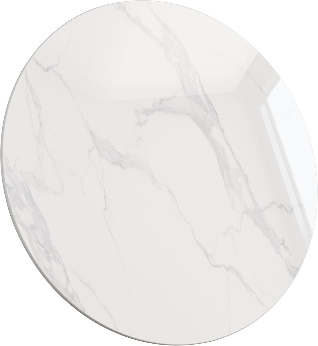 Tafelblad Rond - Blad voor Tafel - Eettafel Keuken - Hittebestendig Sintersteen - 80cm Diameter - Wit