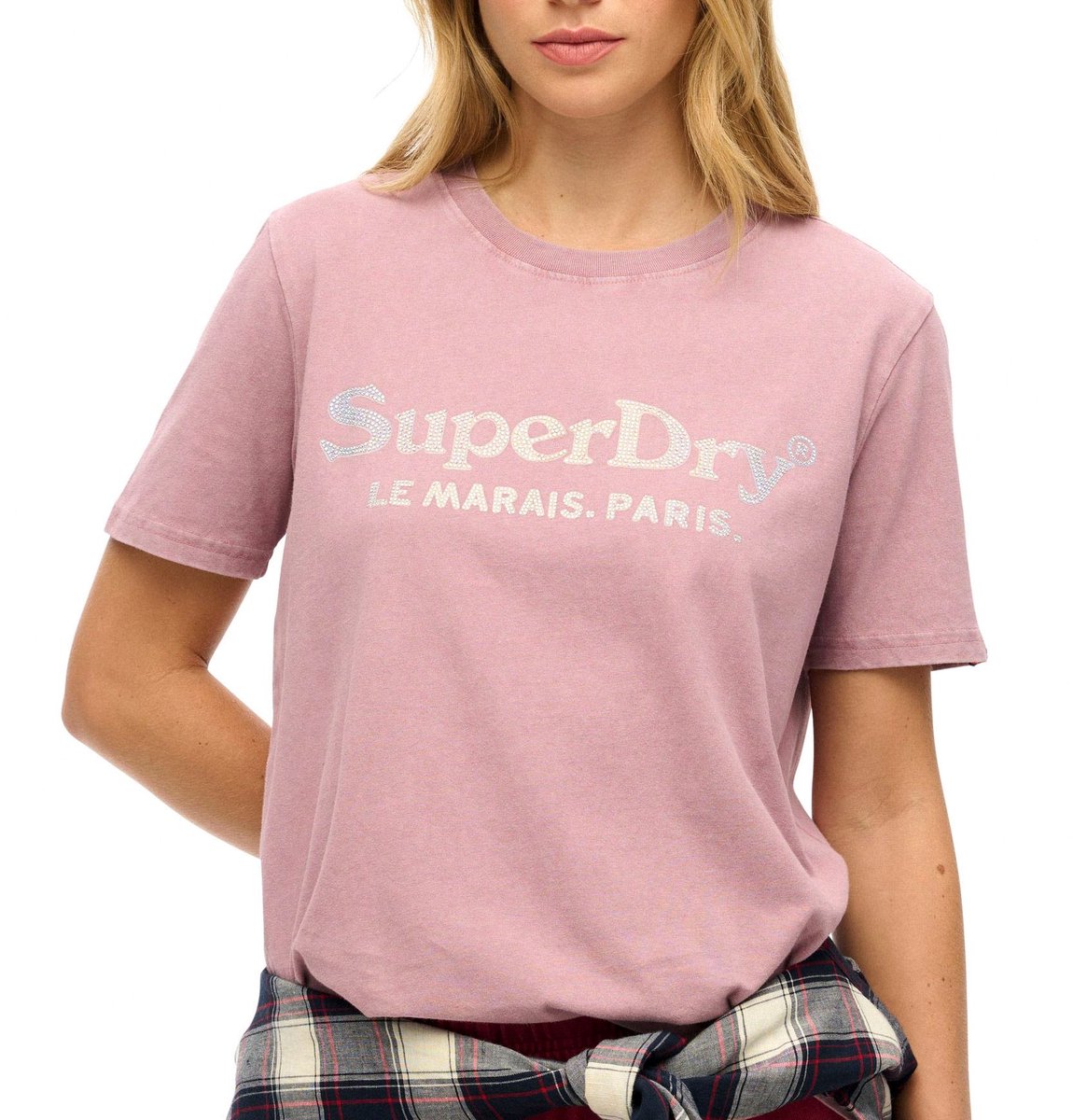 Superdry Venue Metallic Relaxed Shirt Dames Paars