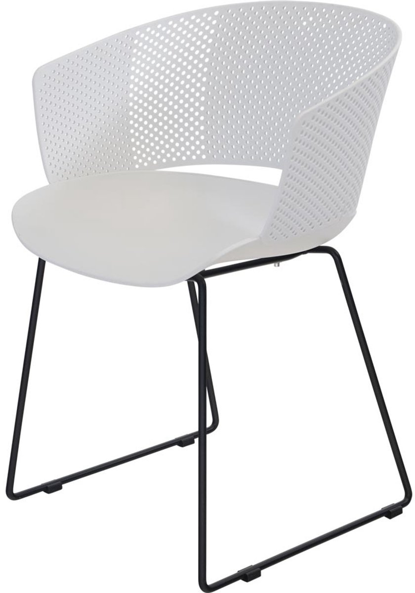 Lesli Living - Bistrostoel Orly - Wit - 58,5x45,5∕53x79cm - Set van 4