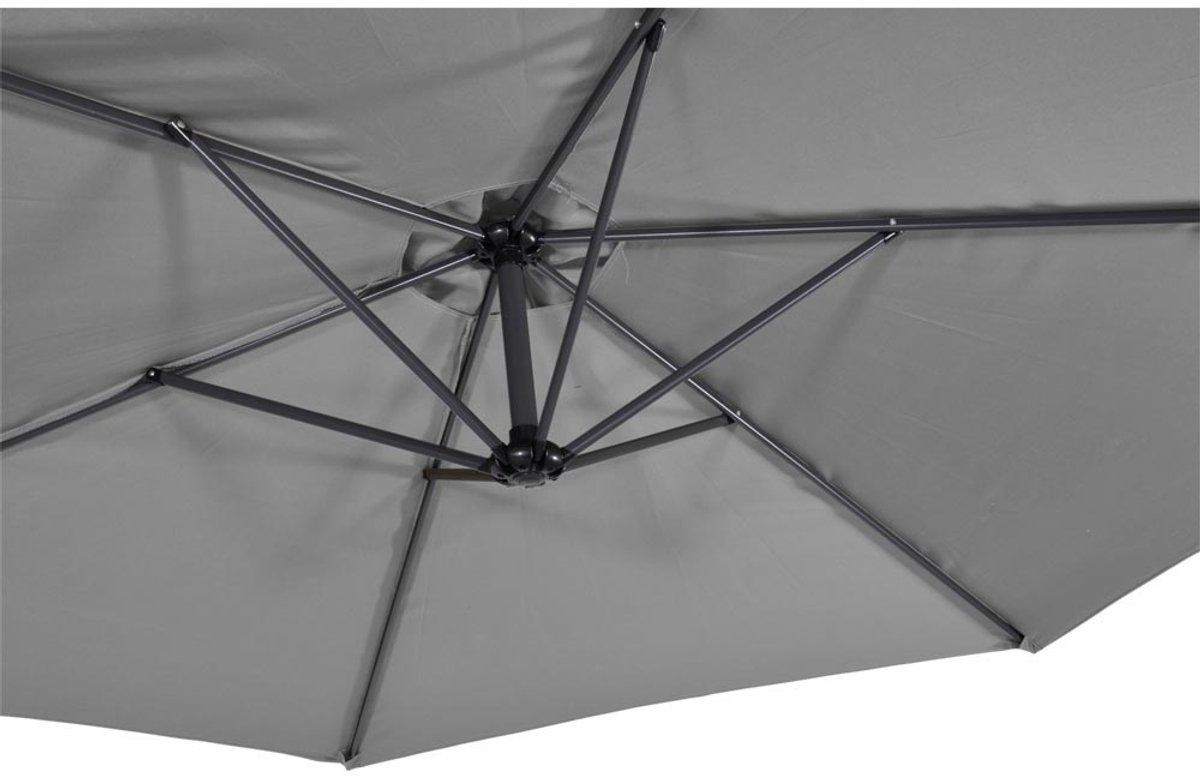 Lesli Living - Push-up parasol Gemini - Grijs - Ø300cm