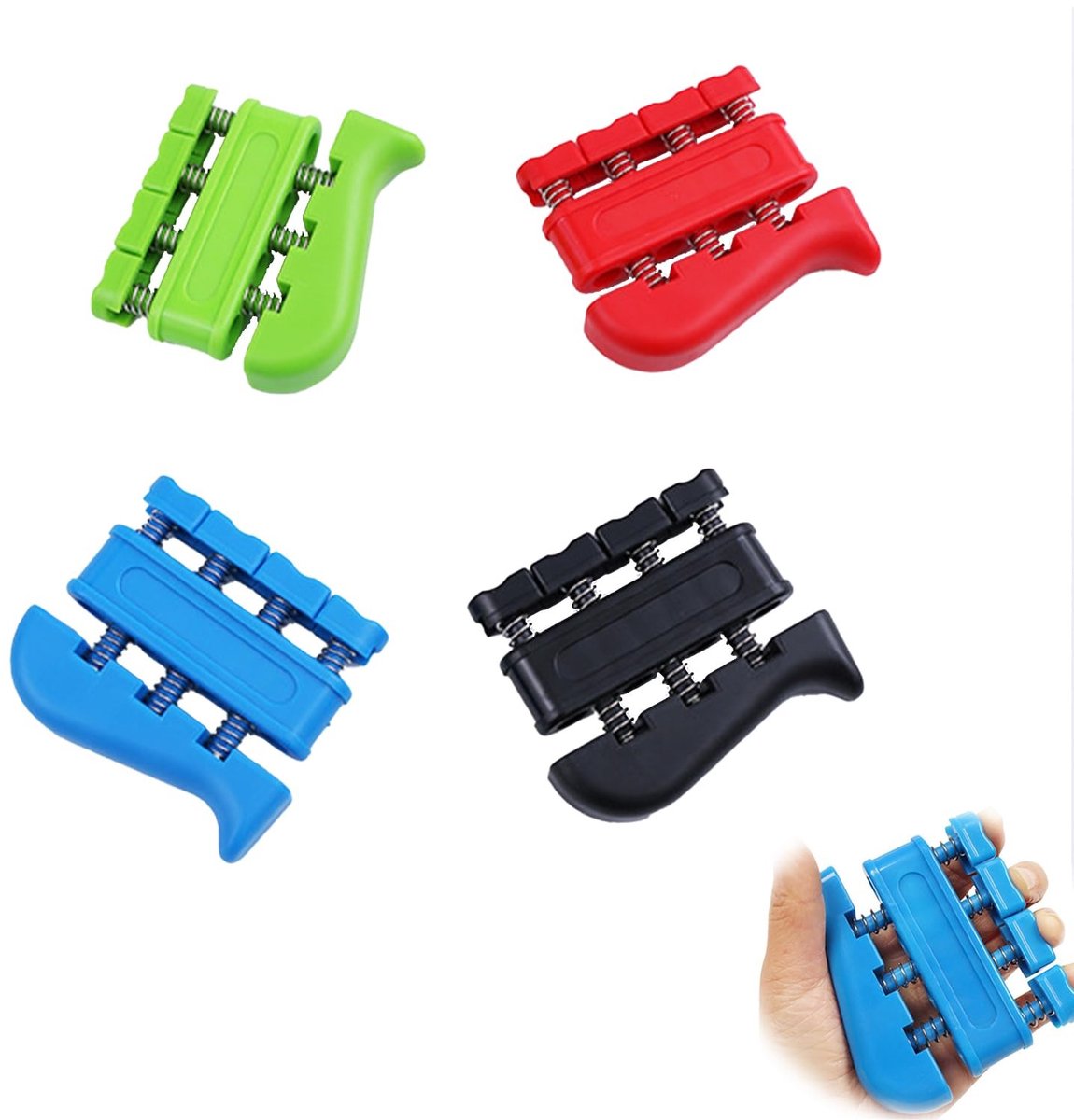MTTproducts- Vingerversterker 4 Stuks - Handtrainer - Vingertrainers - Antislip - Geschikt voor Muzikanten/Klimmers - Verbetering van Handkracht