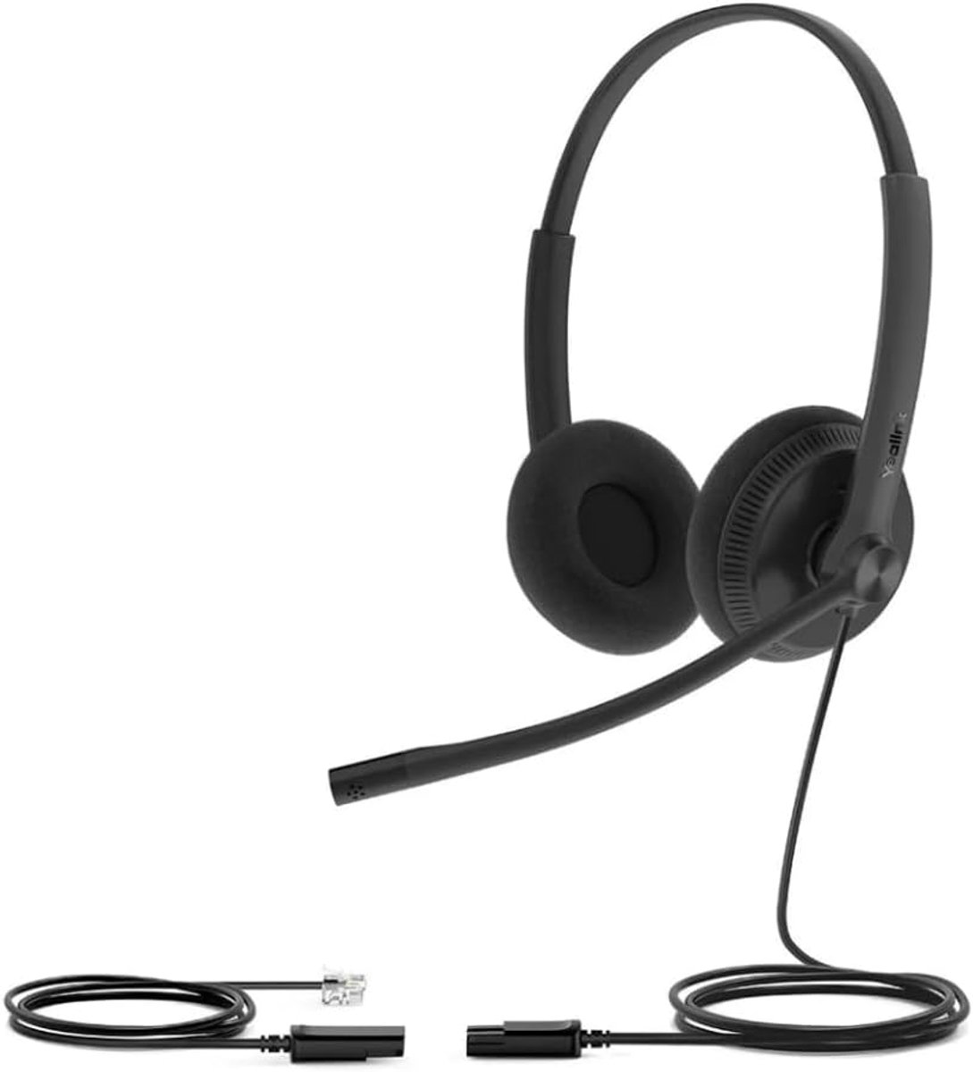 Professionele headset met twee oren en RJ-aansluiting voor kantoor en bellen