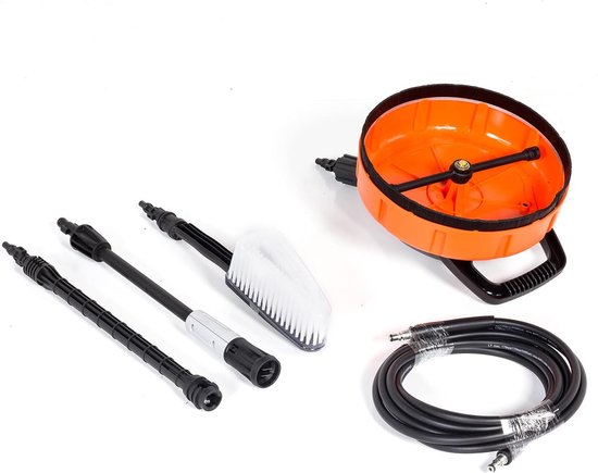 Hogedrukreiniger - Reinigingsapparaat - Terras en auto - Aluminium pomp - 170 bar - Oranje-zwart — afbeelding 4