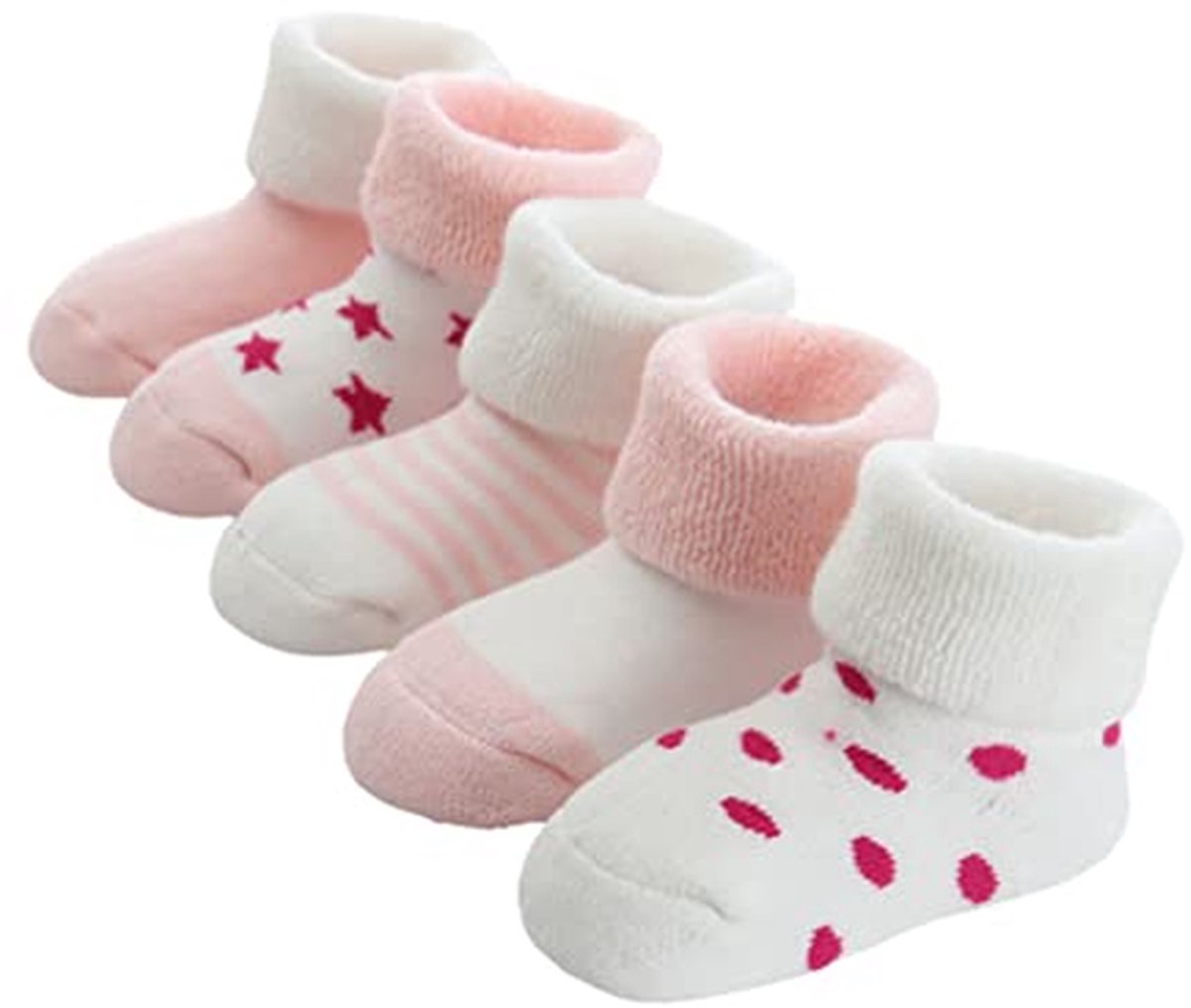 Baby Winter Sokken voor Jongens en Meisjes - 5 Paar Dikke Thermische Katoenen Sokken