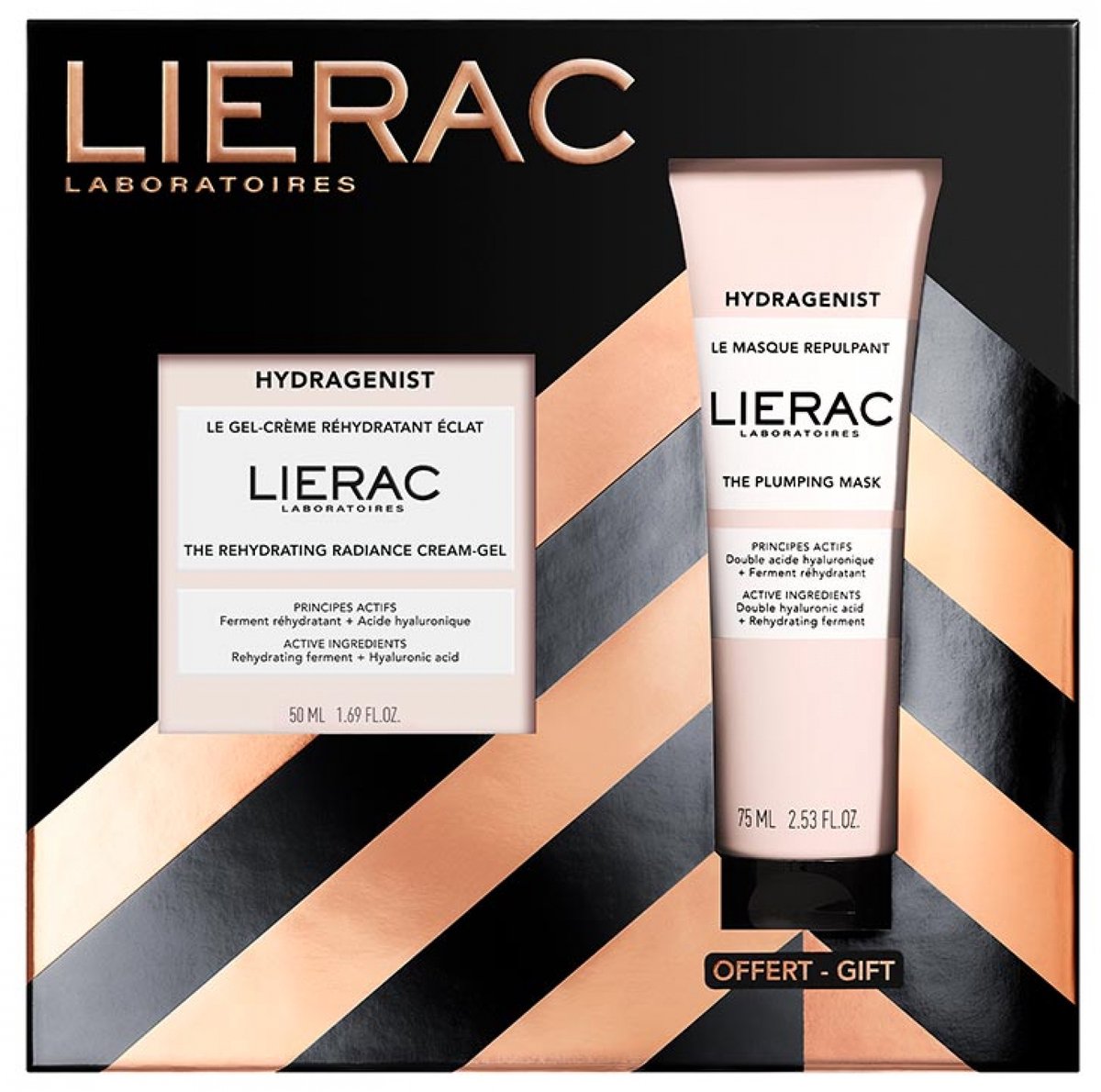 Lierac Hydragenist Le Gel-Crème Réhydratant Éclat 50 ml + Le Masque Repulpant 75 ml Gratis