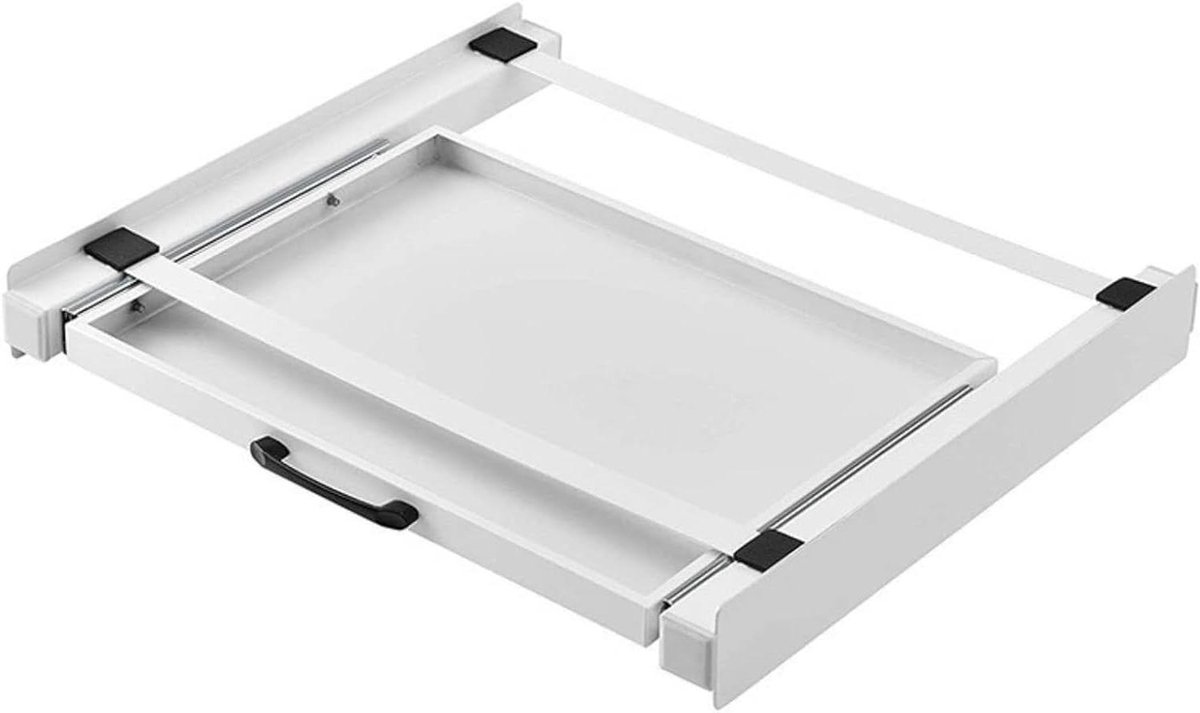 Wasdroger Tussenframe - Wasmachine Frame Droger Plank - Ruimte Besparen - Met Uittrekbare Plank - 60x54 Cm - Zwart