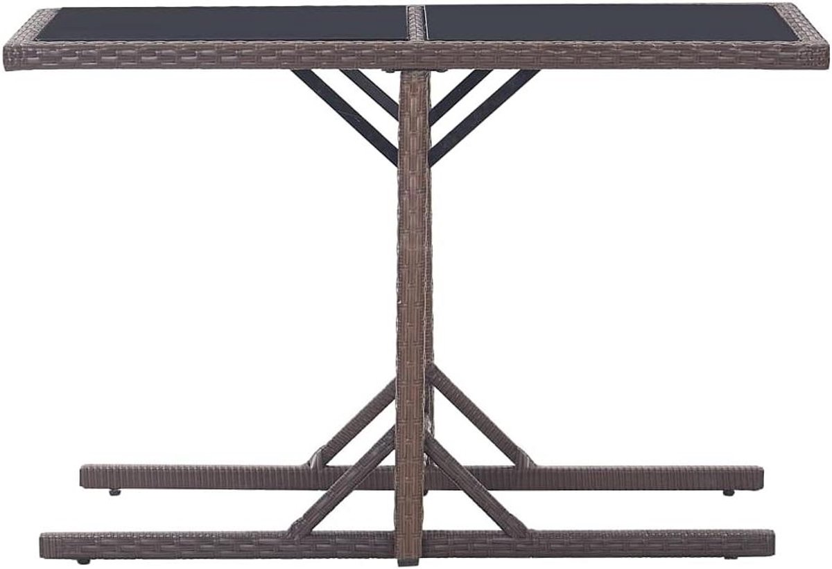 Tuintafel Polyrotan - Buitenmeubel Tafel - Ontspannen Buiten - Waterdicht Onderhoudsvriendelijk - 110 x 53 cm - Bruin