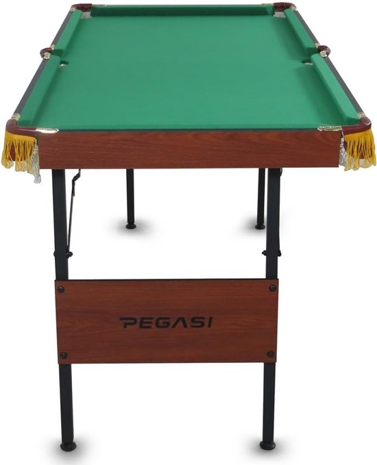 Inklapbare Pooltafel - Mini Tafel - Thuis Spelen - Compleet Accessoirespakket - 5ft - Houtkleurig — afbeelding 3