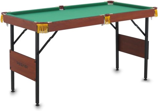 Inklapbare Pooltafel - Mini Tafel - Thuis Spelen - Compleet Accessoirespakket - 5ft - Houtkleurig — afbeelding 4