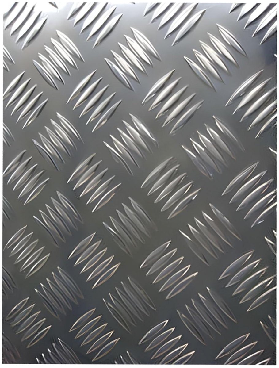 Aluminium Plaat - Traanplaat Antislip - Vloeren Beveiligen - Verhoogd Ruitpatroon - 200x400 mm - Zilverkleurig