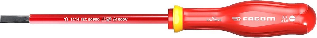 Geïsoleerde Schroevendraaier Sleuf 5.5mm x 125mm voor Elektrisch Werk