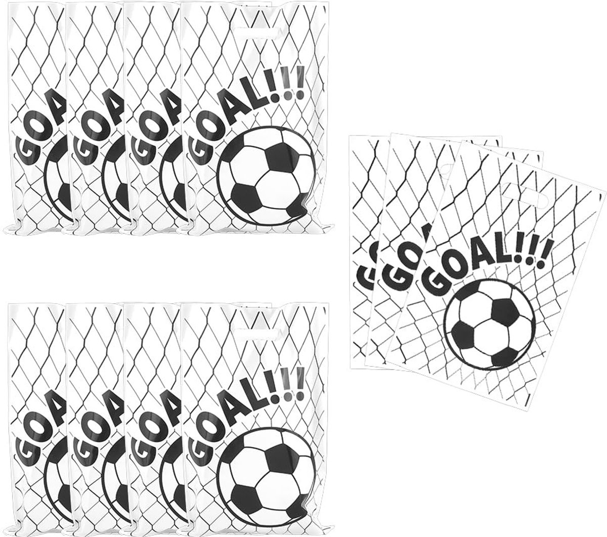 Cosensi- Voetbalcadeauzakjes 50 stuks - Plastic Snoepzakjes - Sportevenementen - Voetbalfeest - Transparant - Ideaal voor traktaties - Snoepzak