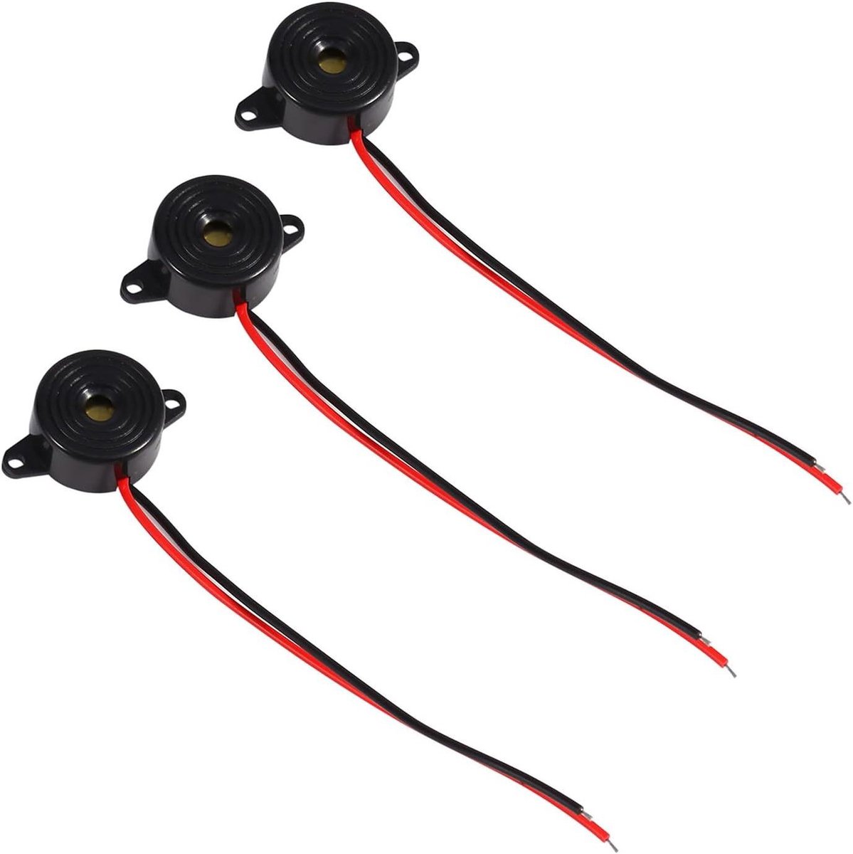 Piëzo Zoemer - Elektronische Sirene - Apparaten Melder - Geïntegreerde Schakeling - 3 Stuks 23mm - Zwart