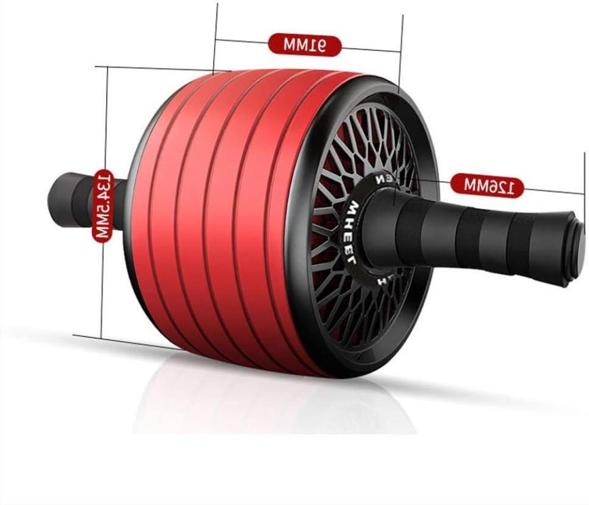 Abdominaal Wiel - Buikspier Trainer - Core Training - Enkelwiel Ontwerp - 9.1 x 13.4 cm - Rood