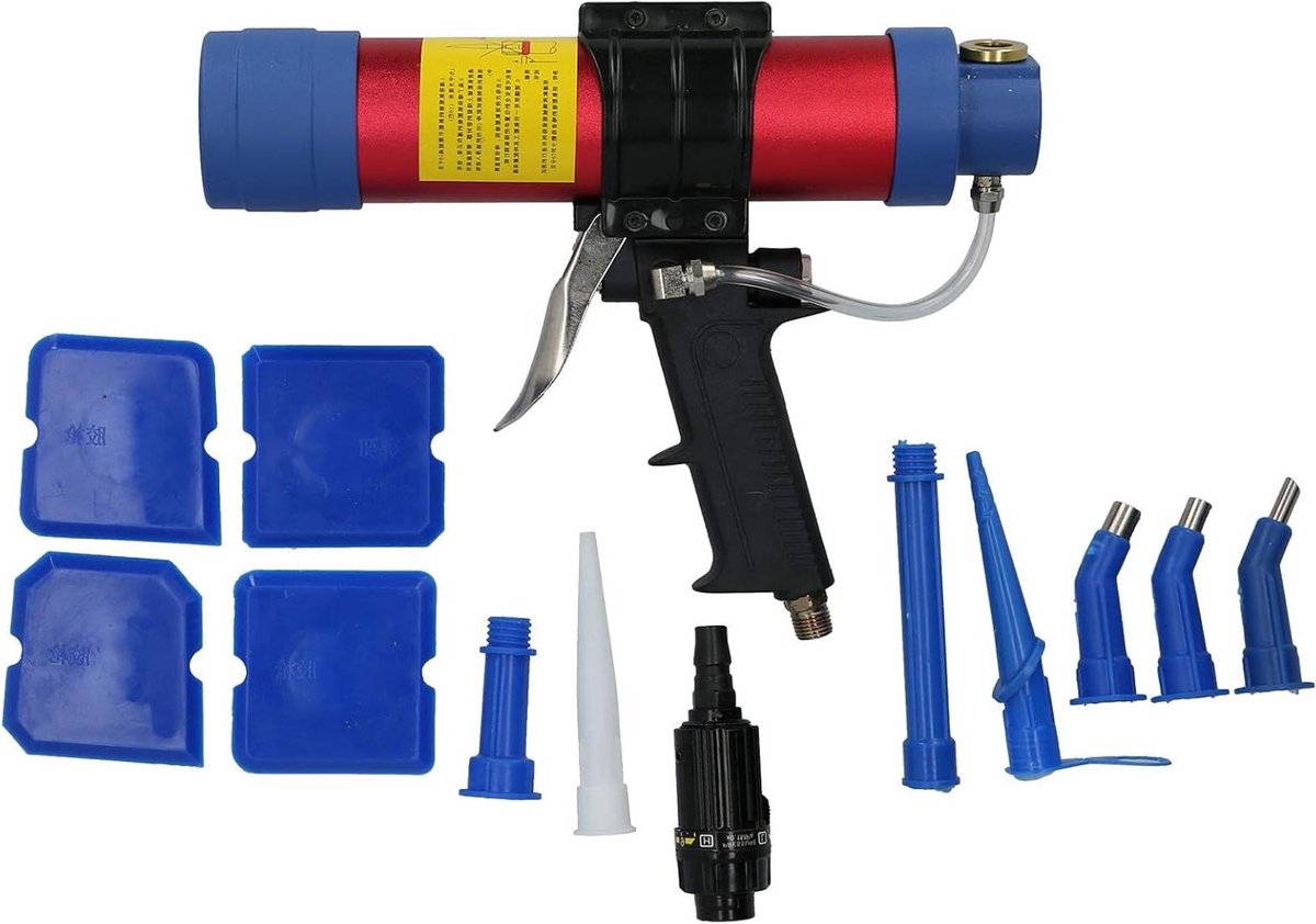 Pneumatisch Lijmpistool - Aluminium Kitpistool - Nauwkeurig Lijmen - Verstelbaar Ontwerp - 310 ml Capaciteit - Grijs