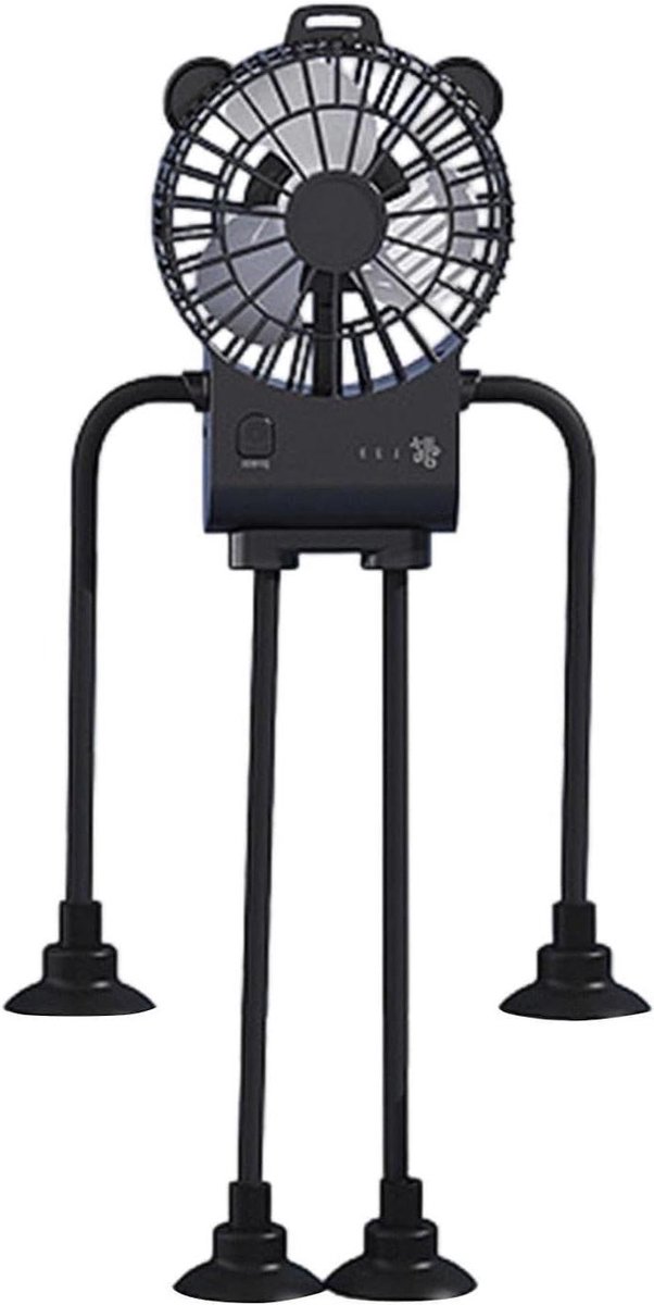 Tafelventilator - Mini ventilator - Bureau verkoeling - Robot design - 37 cm - Zwart