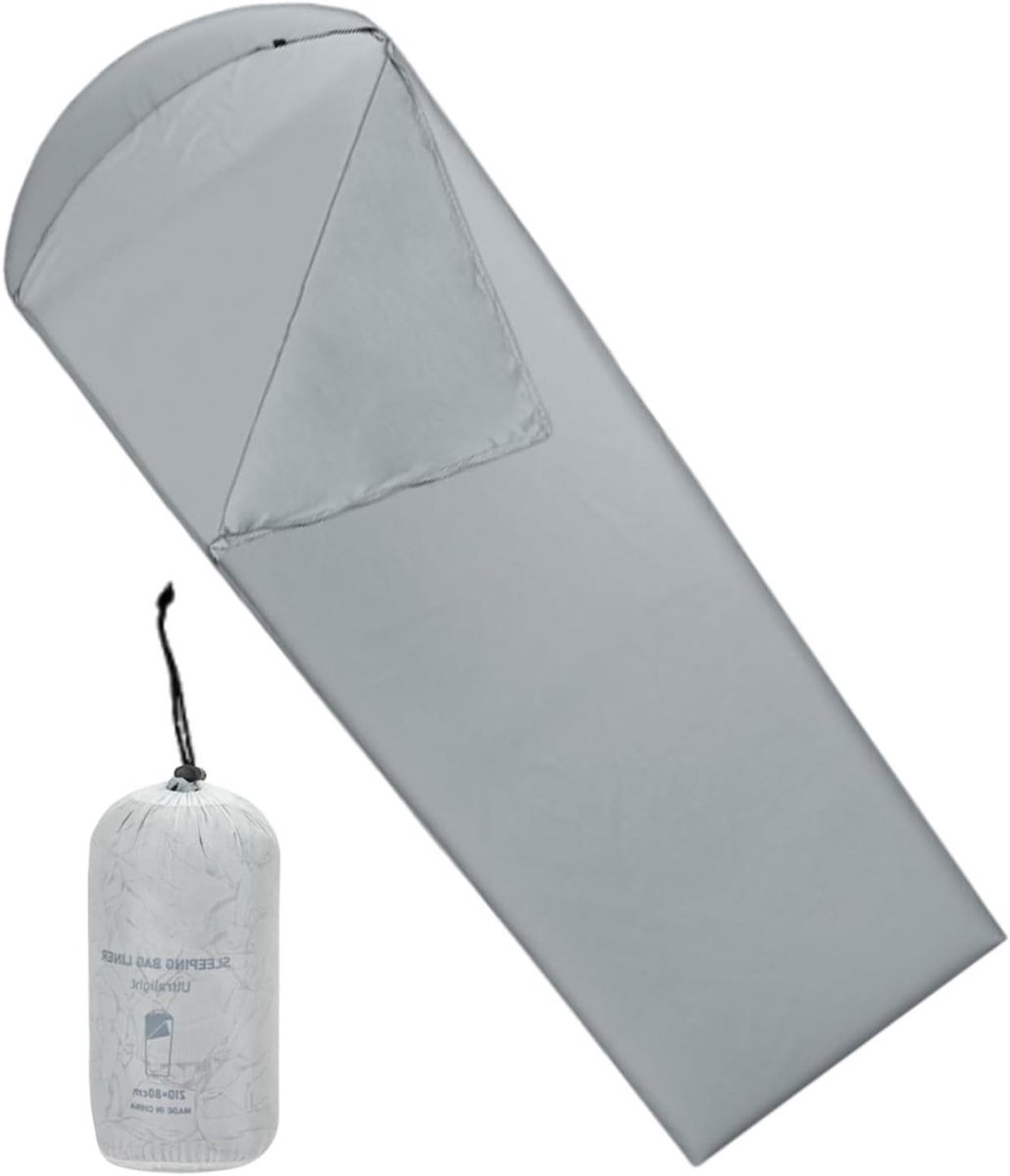 Slaapzakvoering - Reisvoering - Extra Warmte - Voorkomt Zweet en Vuil - 210x80cm - Grijs