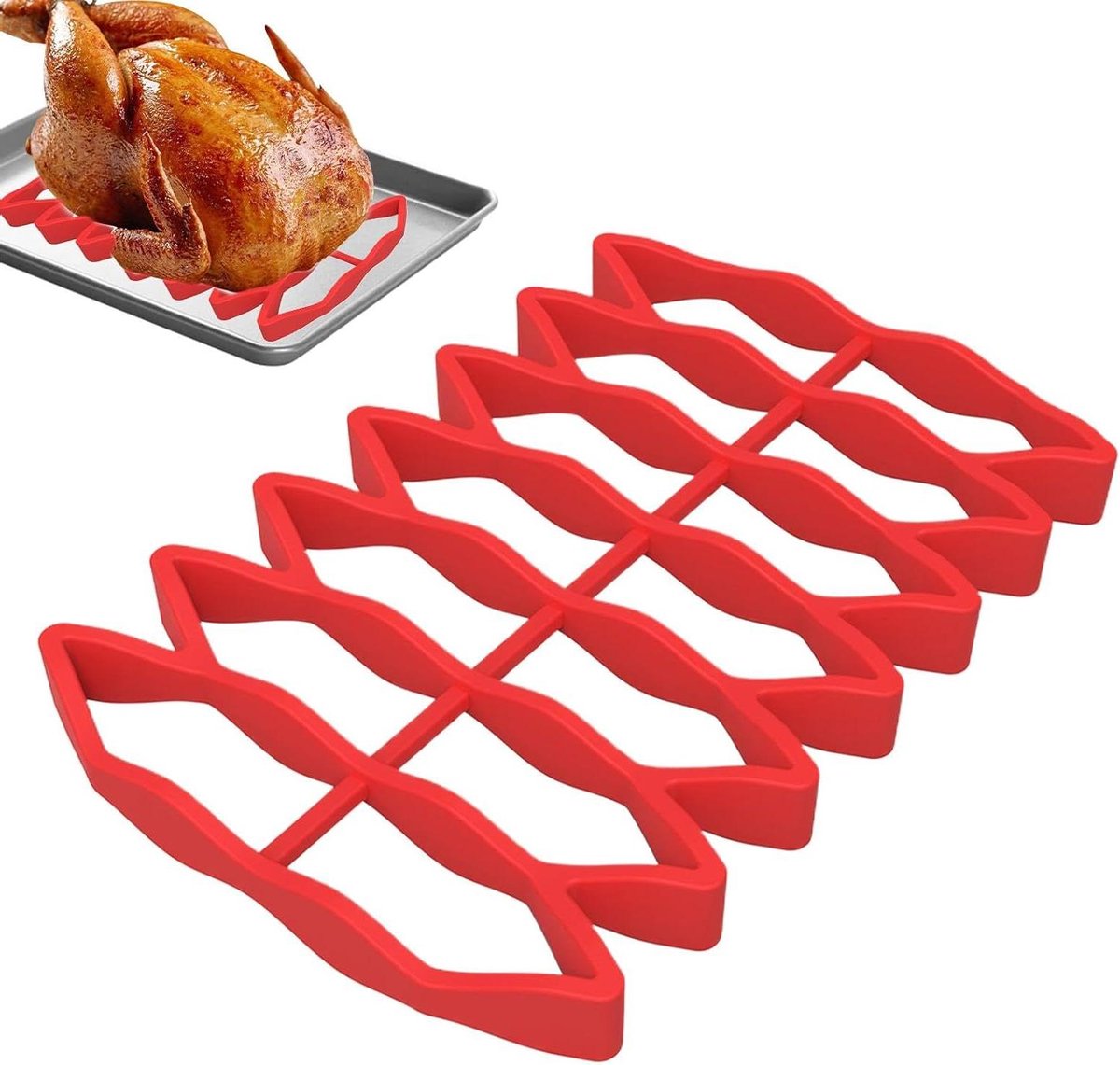 Oven Roosterrek - Magnetron Pan Grillrek - Gelijkmatig Koken - Hoge Temperatuur Bestendig - 23 x 15.6 x 2 cm
