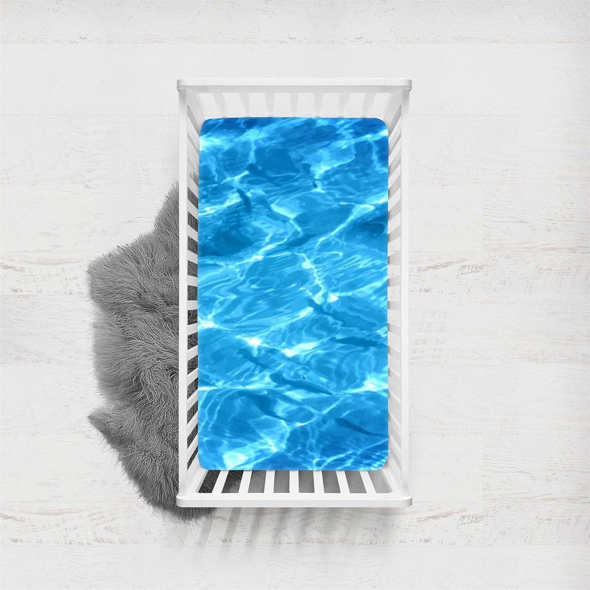 Hoeslakens Ledikant - Wieg Lakens - Babykamer Inrichten - Ultrazacht Microvezel - 65x95cm - Zeewater