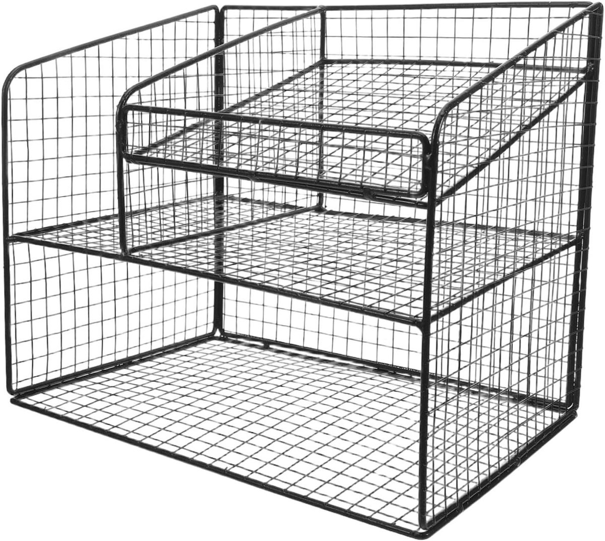 Bureau Organizer - Documentenbak - Kantoor Organiseren - Geïntegreerde Telefoonhouder - 30 x 26 x 21 cm - Zwart