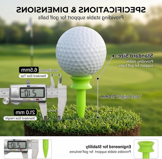 100 Stuks Driving Range Tee 0.83 Inch - Plastic Golf T-shirts voor Stabiele Balondersteuning, Ideaal voor Golftraining en Oefeningen — afbeelding 3