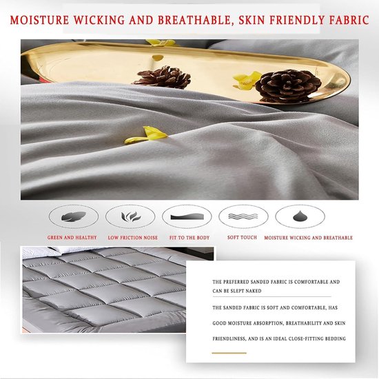 Oprolbare futonmatras - Vloerbed - Comfortabel slapen - Ergonomisch ontwerp - 180 x 200 cm - Grijs — afbeelding 5