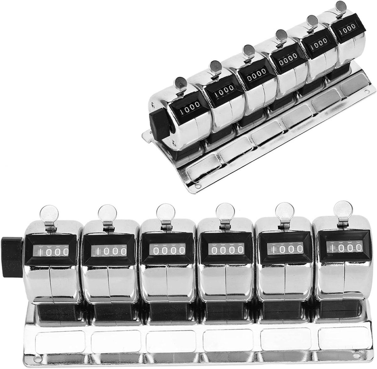 Persoonsteller Clicker - Handmatige Teller - Aantal Tellen - Roestvrij Staal - 6 Stuks - Metaal