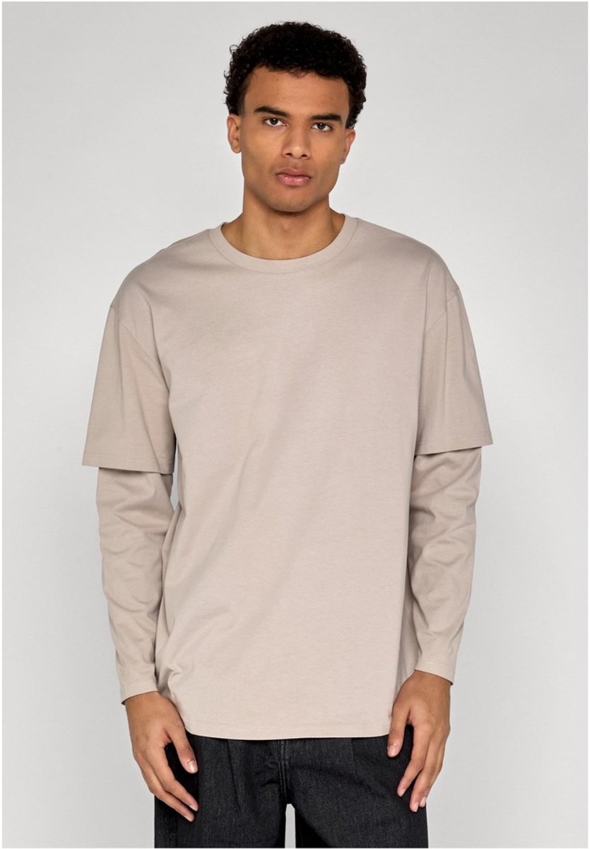 Urban Classics Oversized Shaped Double Layer Longsleeve shirt M Grijs