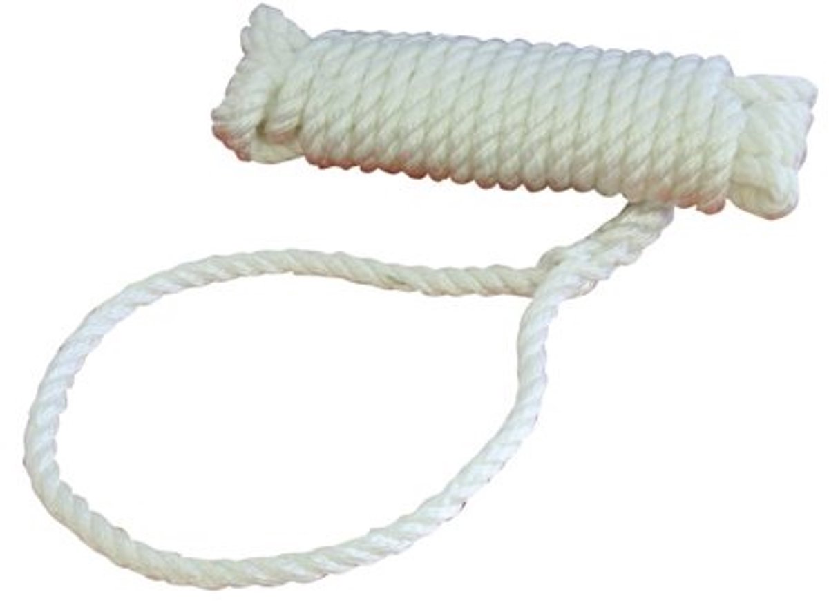 Landvast polyester 3-strengs wit 16mm 15m