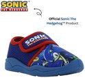 Blauwe pantoffel met Sonic The Hedgehog print, klittenbandsluiting en rode bies. Officieel Sonic The Hedgehog™ product.
